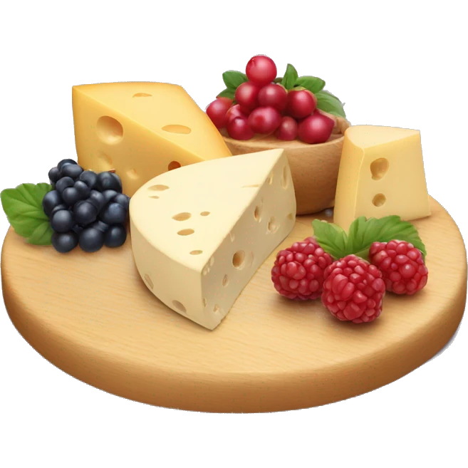 Cheese board with berries emoji