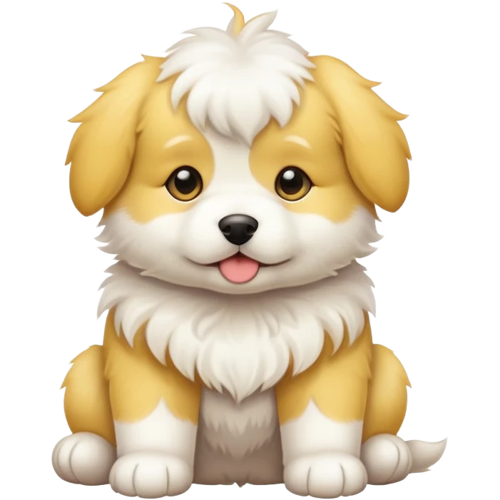 Yellow and white puppy emoji
