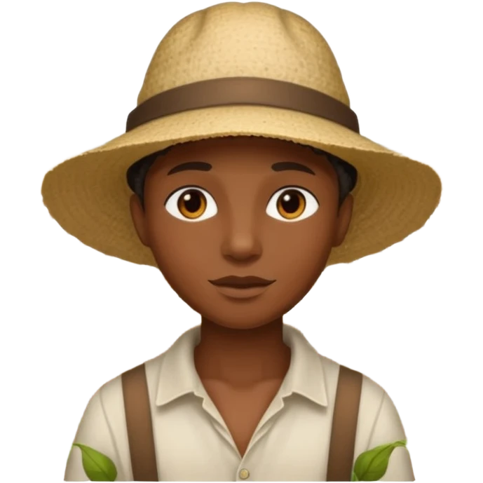 un noir qui travail -dans un champ de coton emoji