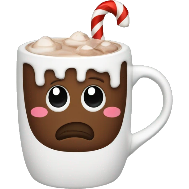 hot chocolate in a christmas mug  emoji