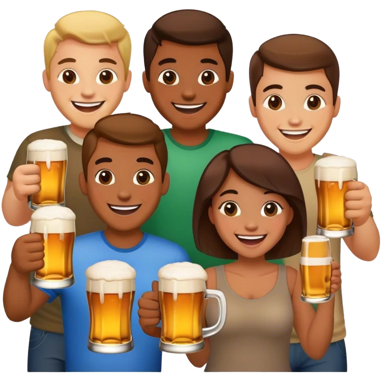 friends wit beer emoji