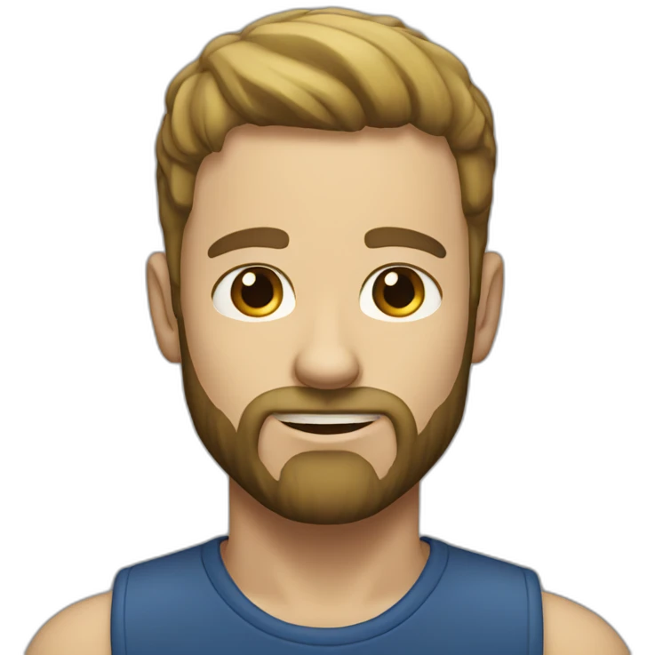 a white man with a short beard and dark hard emoji