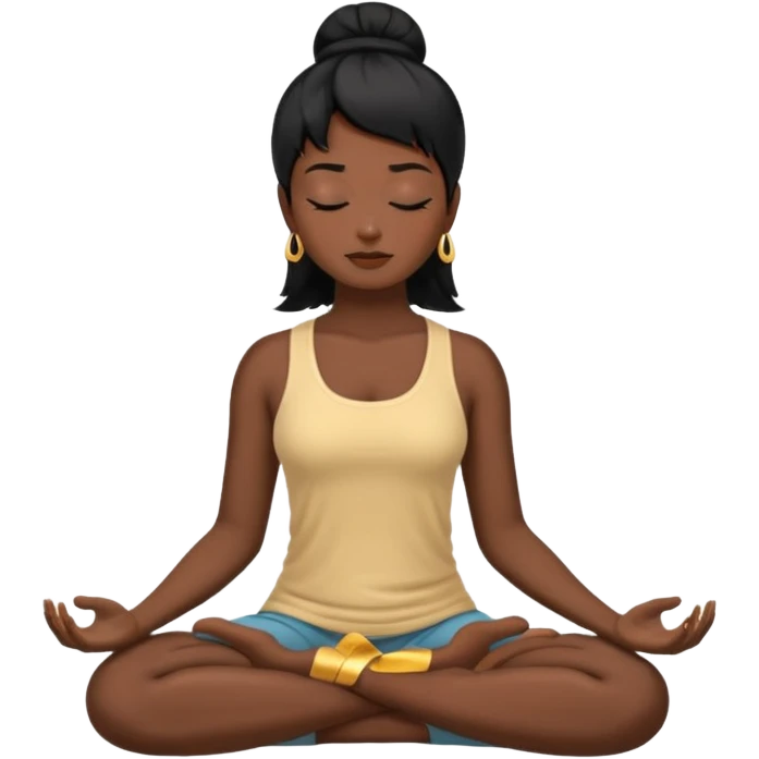 명상하는 검은긴생머리 여자 emoji