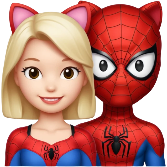 Hello kitty and Spiderman Cute emoji