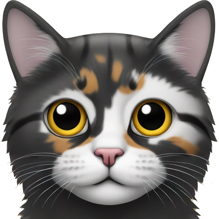 Gata tricolor com os pelos dos olhos preto emoji