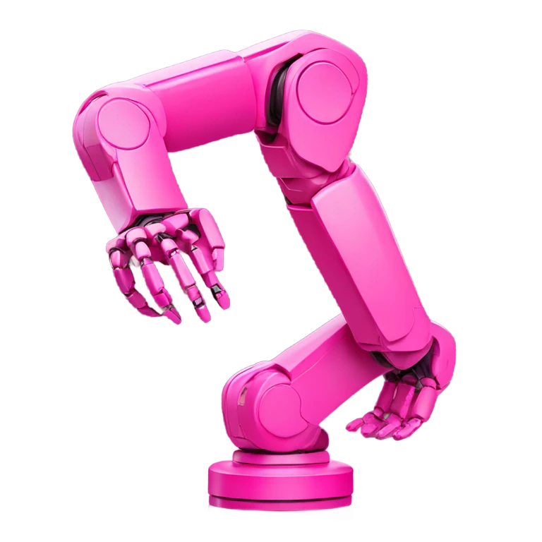 pink color robotic arm emoji