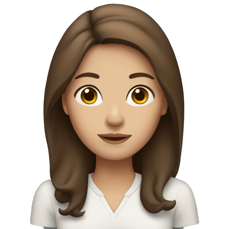 Woman with brown hair and middle part emoji