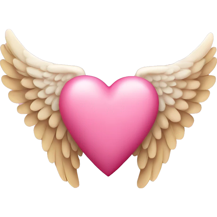 pink heart + angel wings emoji
