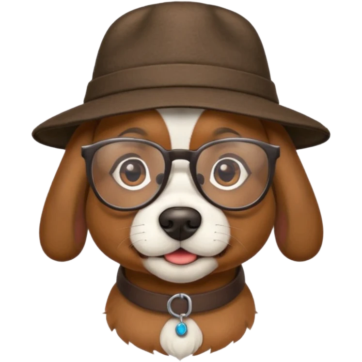 a cdog with hat and glasses emoji