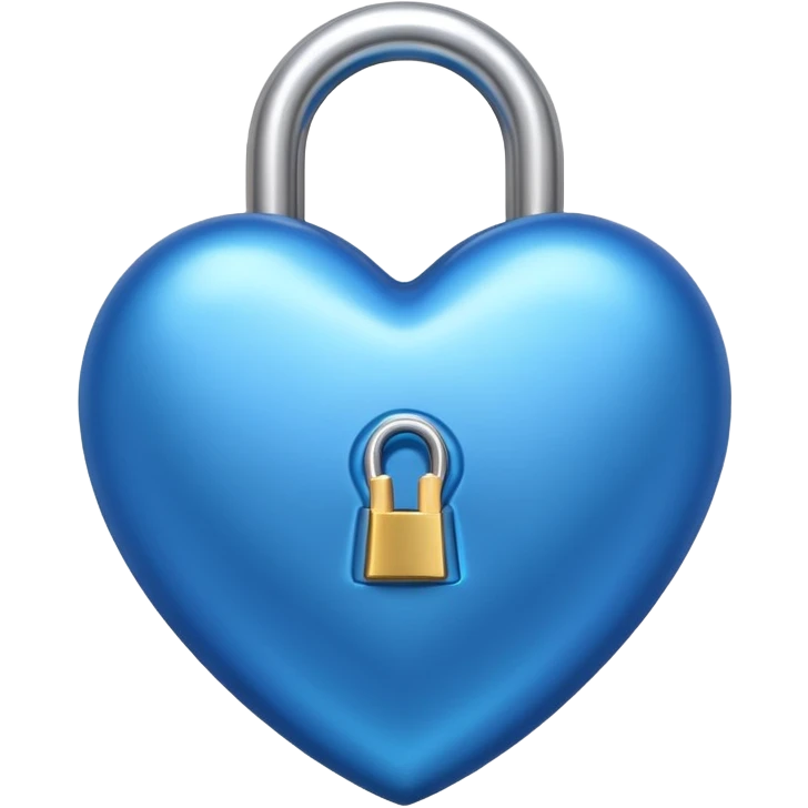 blue heart with a lock emoji
