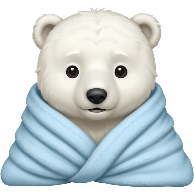 white polar in cozy blanket emoji