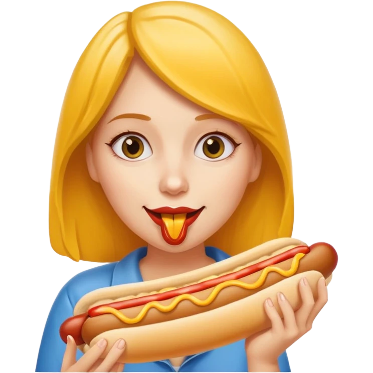 hotdog eating woman emoji