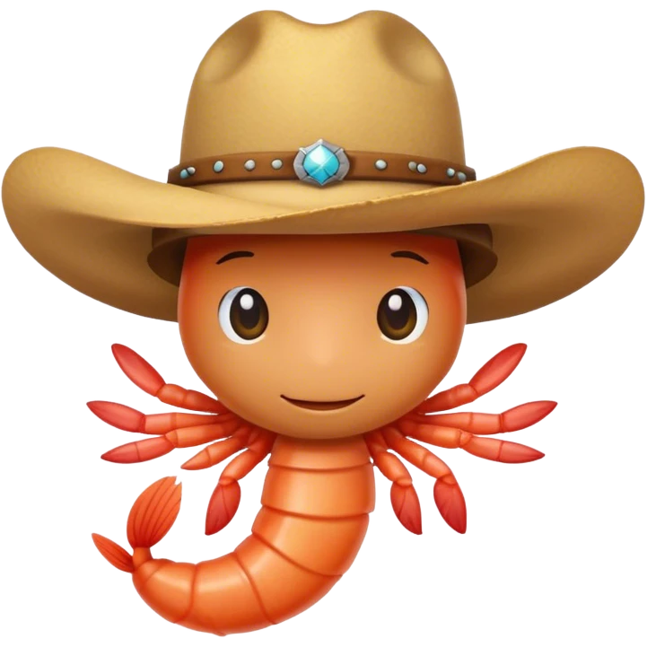 Shrimp wearing a cowboy hat emoji