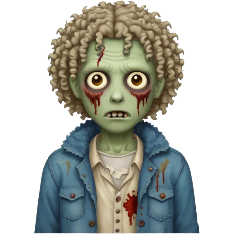 curly haired zombie emoji
