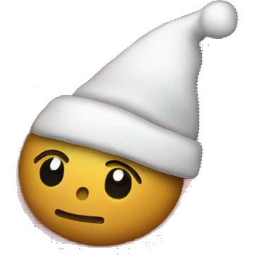 christmas hat with snowflakes falling around it emoji