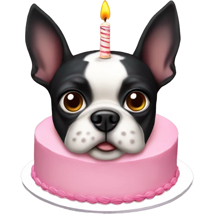 Boston terrier birthday cake  emoji