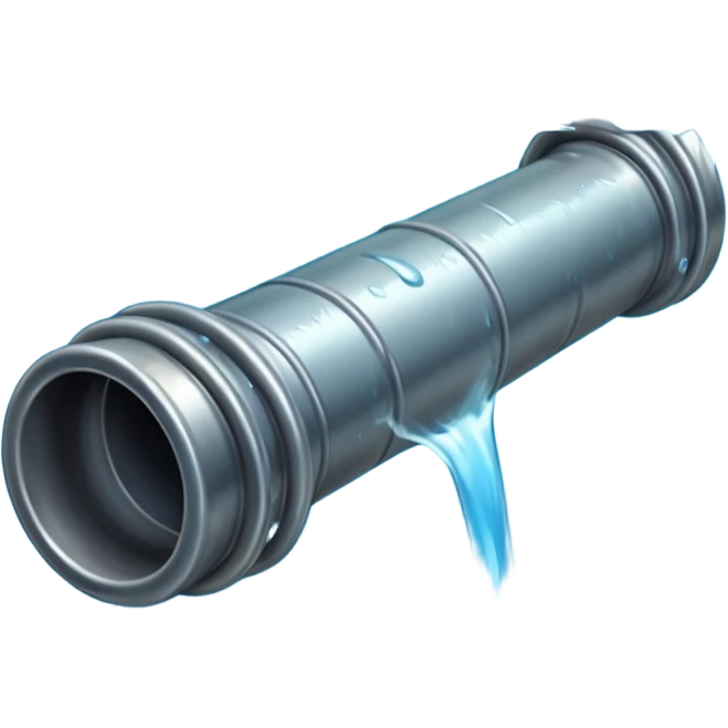 sewer steel shiny pipe with leaking water  emoji
