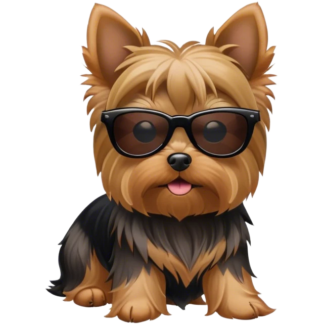 Yorkie with sunglasses emoji