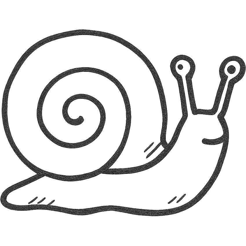 hand drawn outlined snail icon emoji