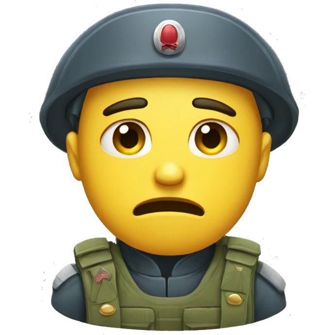 sad soldier unhappy cry emoji