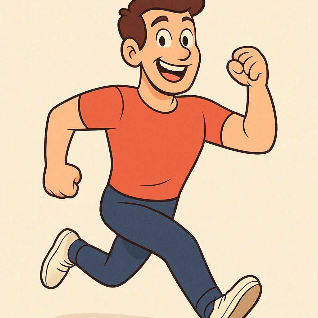 a healthy person, vibrant and active, cartoon style emoji