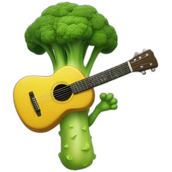 brocoli playing a guitar emoji
