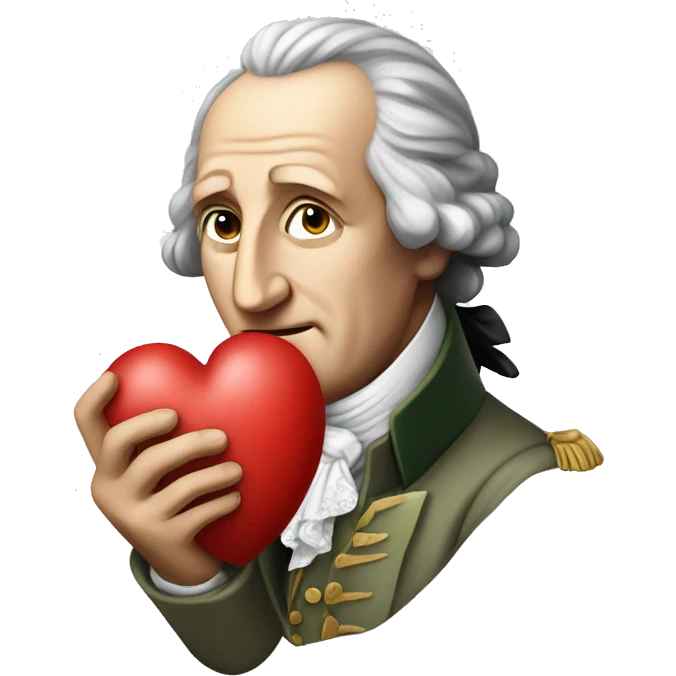 Goethe holds the heart in his hand emoji