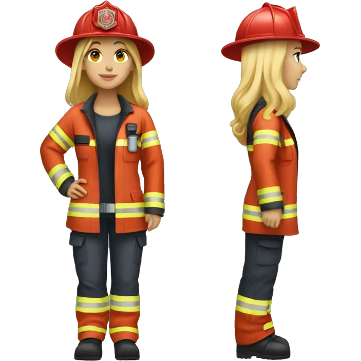 fullbody wear firefighter uniforms blonde woman  emoji