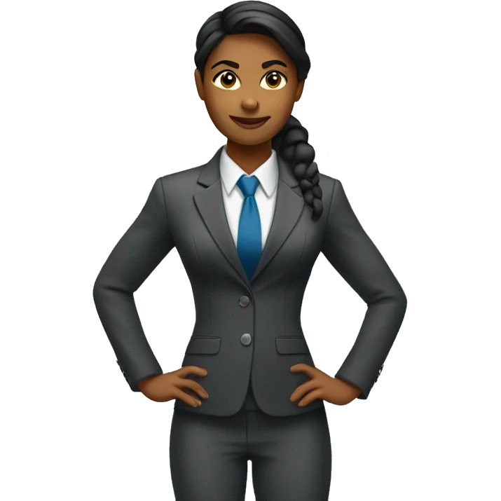 A muscular woman wearing a business suit emoji