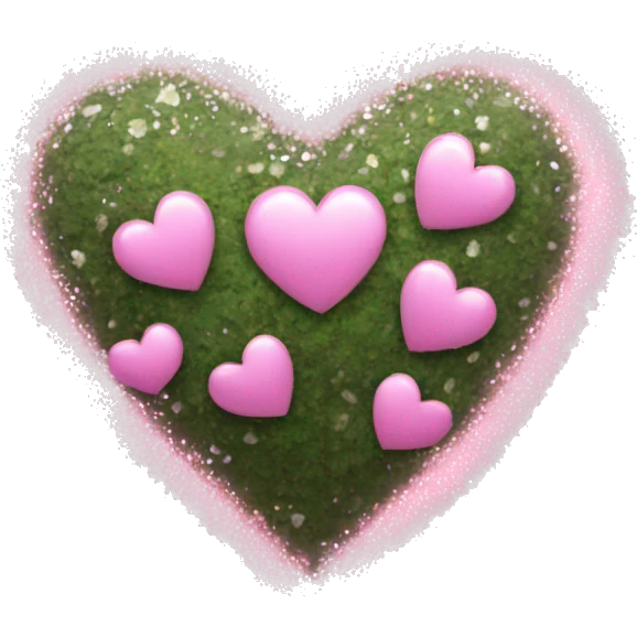 bush pink heart with silver sparkles emoji