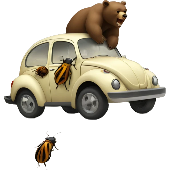 Bear hitting a beetle  emoji
