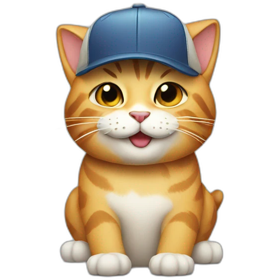 smiling cat with snapback hat emoji