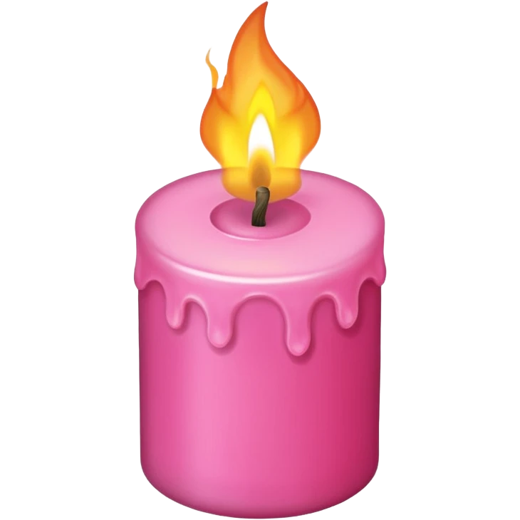 Draw a pink candle with a flame on it from a bird's eye view. emoji
