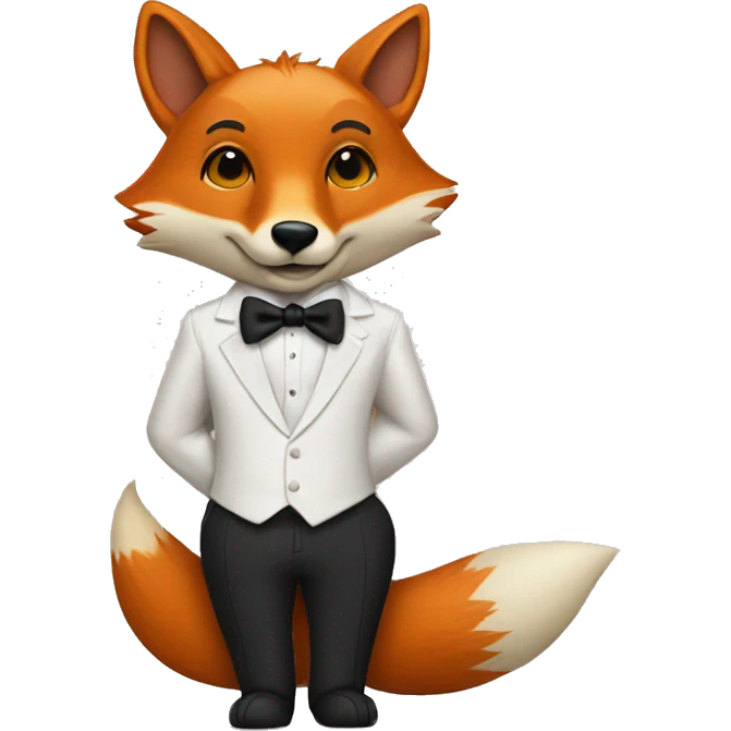 fox dressed as a groom in a wedding emoji