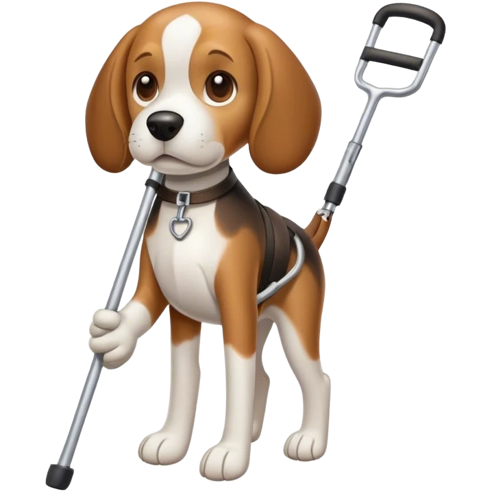 Beagle with crutches emoji