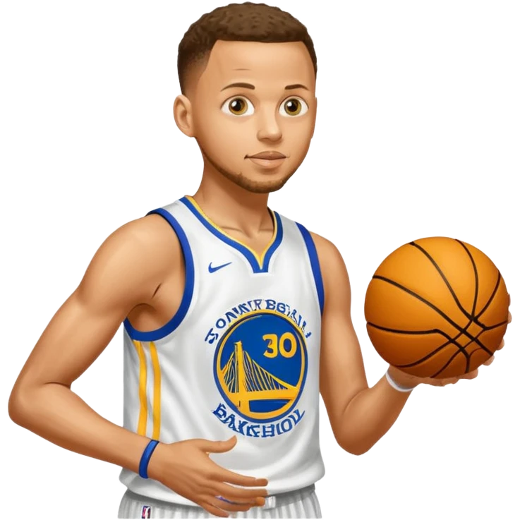 Stephen Curry shooting a basketball of money emoji