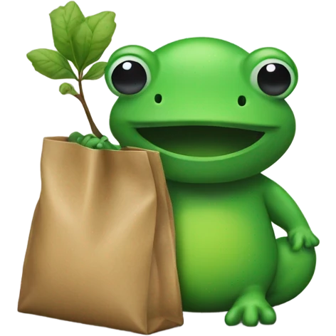 Sapo y bolso emoji