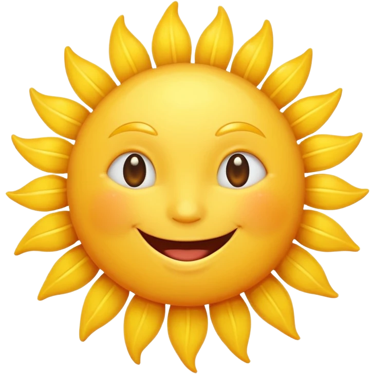 smiling sun emoji, simple and cheerful emoji