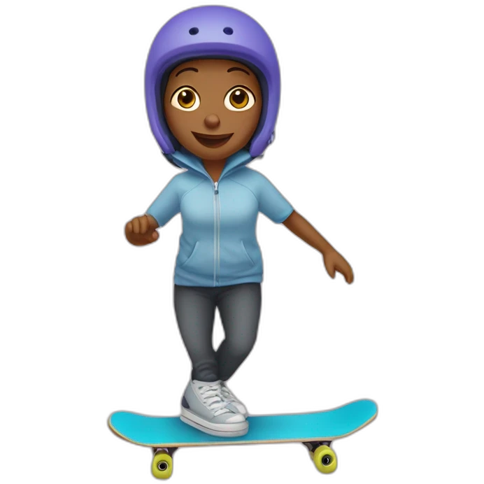 Une mamie en skate emoji