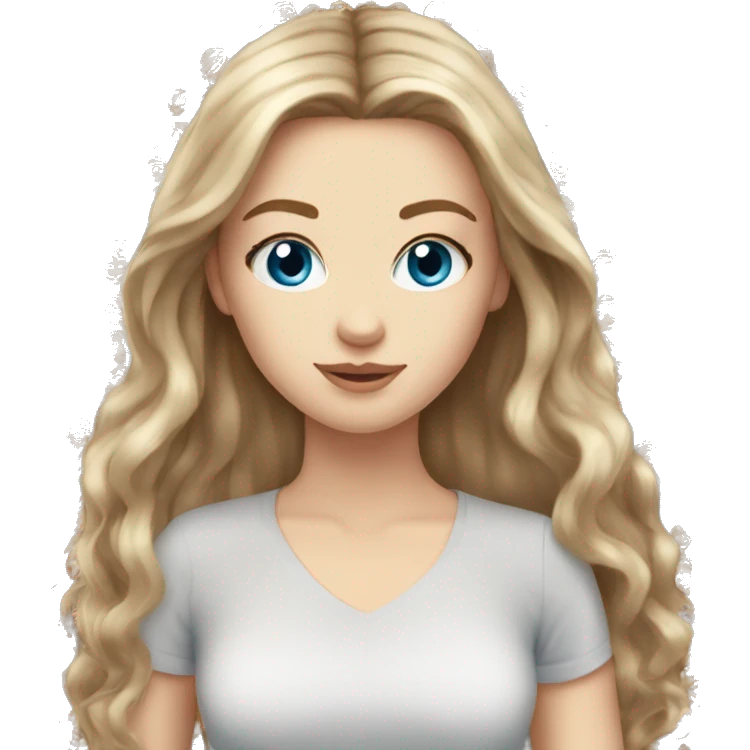 stunning white girl light brown hair blue eyes emoji