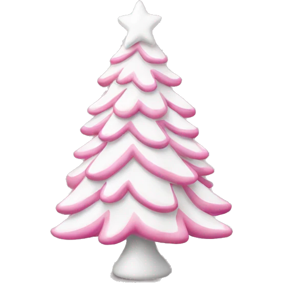 White and pink Christmas tree emoji
