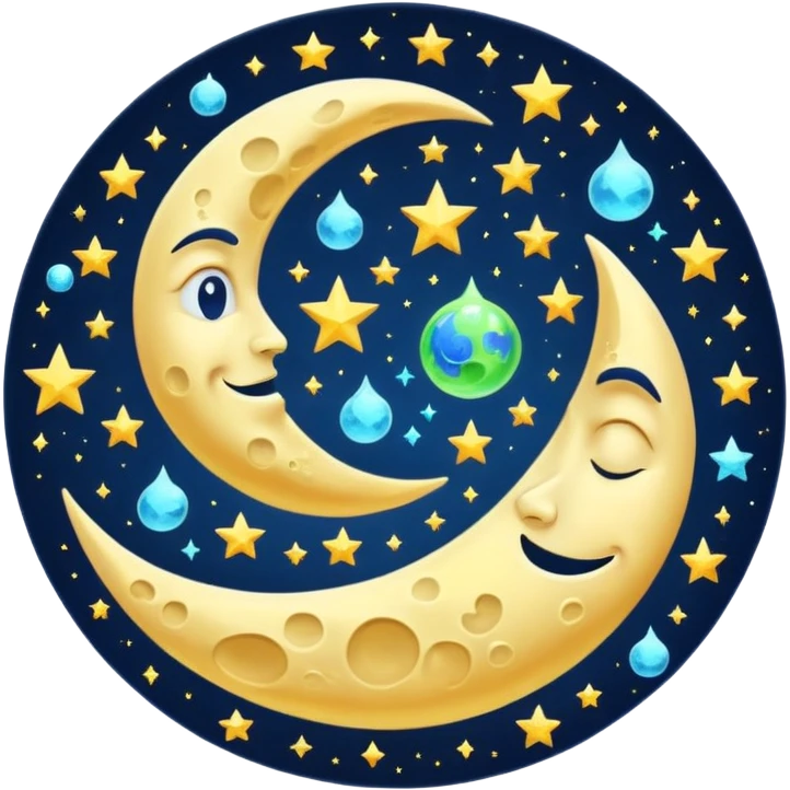 moon with spinning alchemy symbols dizzy emoji