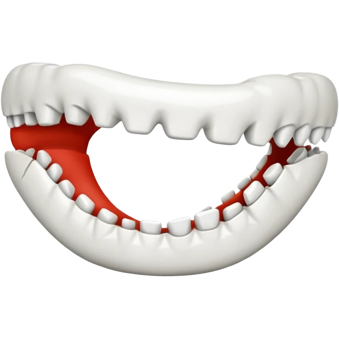 Detached jawbone lying cracked on the ground. emoji
