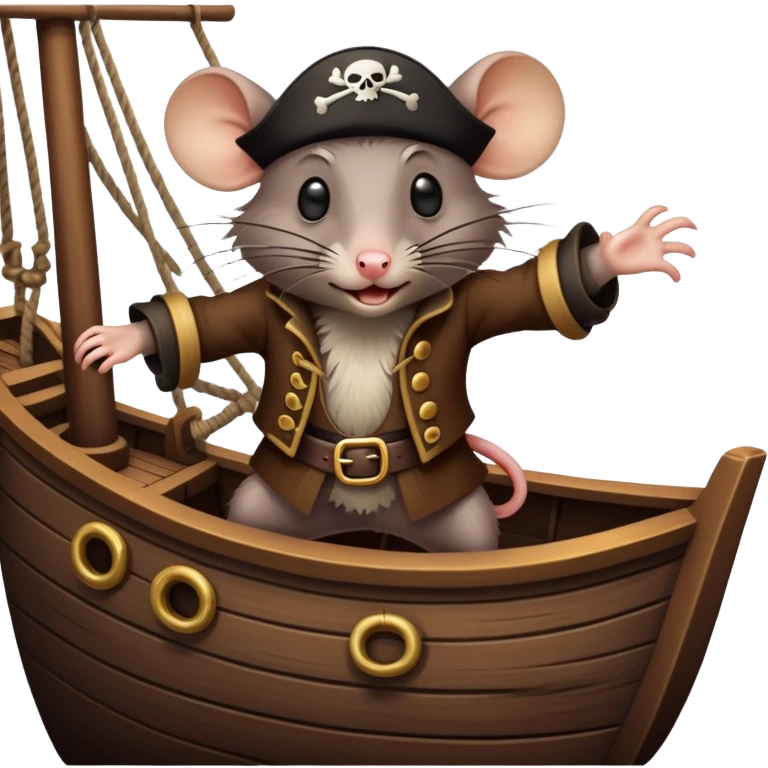 rat on a pirate ship emoji