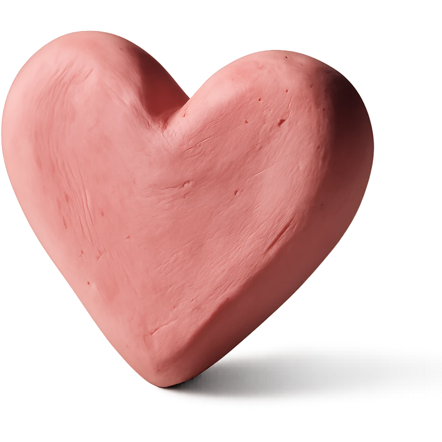 pink heart claymation style emoji