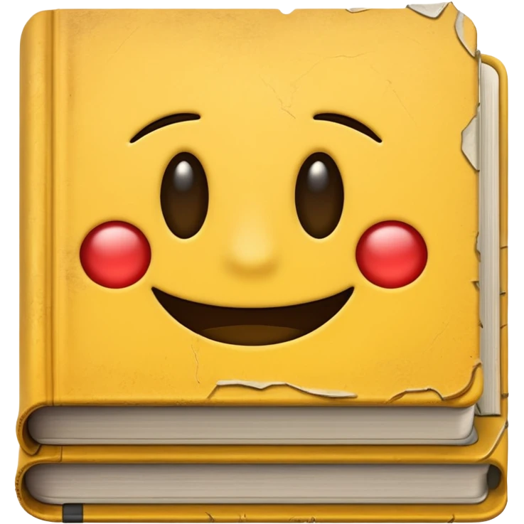 A textbook with the title 'Emoji' written on the cover emoji