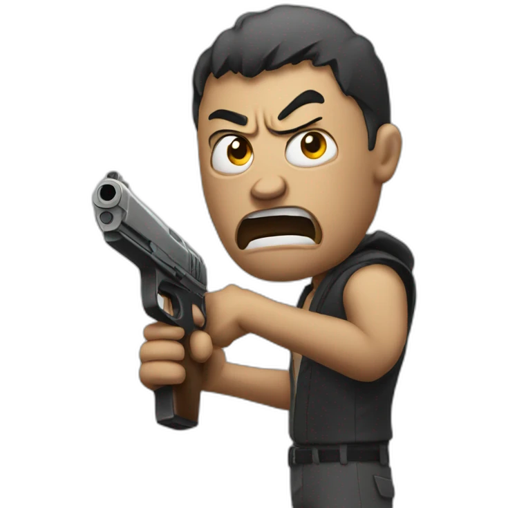 angry person holding a gun emoji