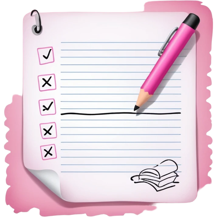 exam paper pink themed  emoji