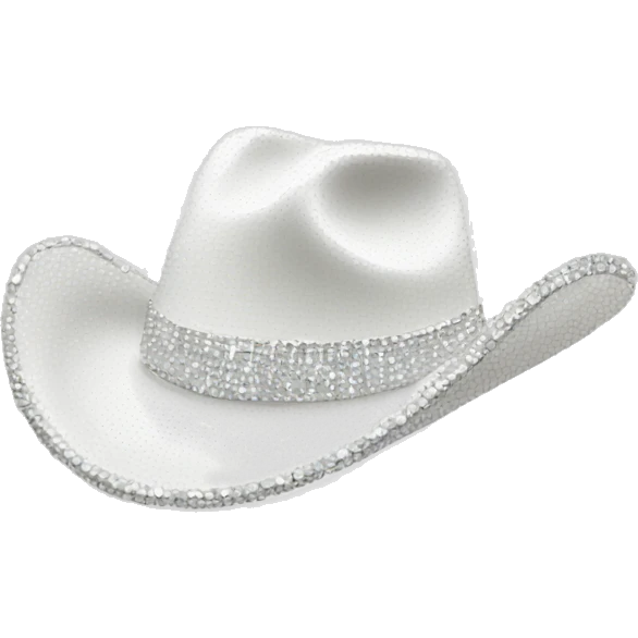 White cowboy hat covered in diamonds emoji