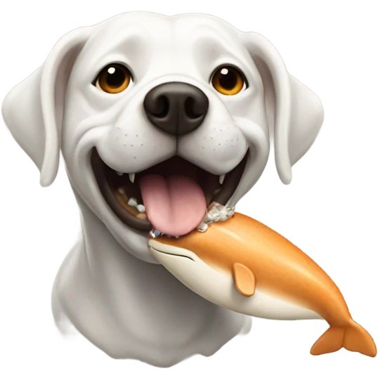 dog eating whale emoji